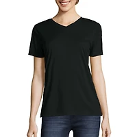 Hanes Womens Cool-DRI V Neck Short Sleeve Performance T-Shirt