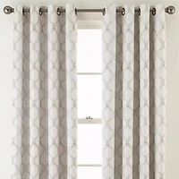 Max Blackout Prescott Grommet Top Embroidered 100% Single Curtain Panel