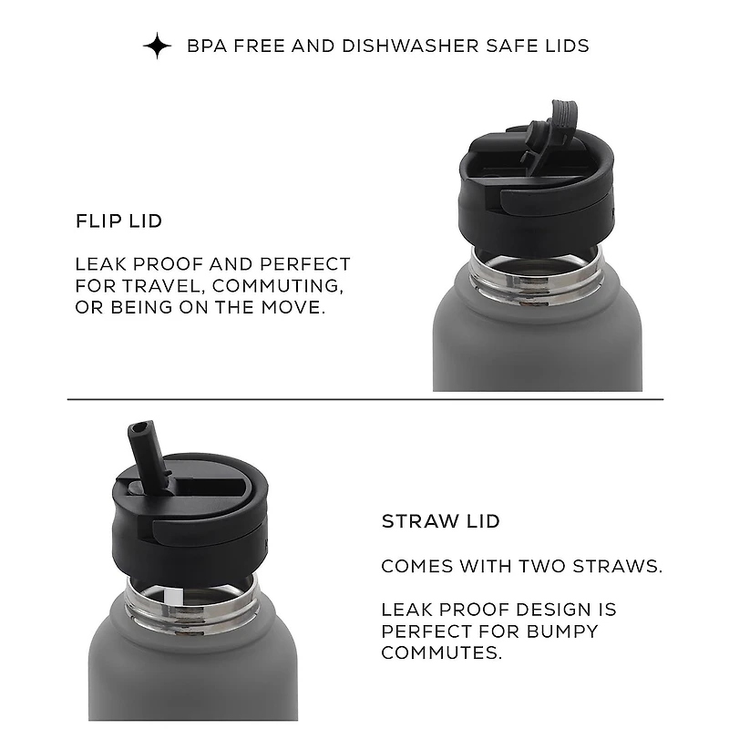 Joyjolt Insulated Water With Flip Lid & Sport Straw - 32 Oz Oz. Bottle