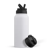 Joyjolt Insulated Water With Flip Lid & Sport Straw Lid - 32 Oz Insulated 32 Oz. Water Bottle