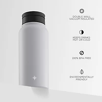Joyjolt Insulated Water With Flip Lid & Sport Straw Lid - 32 Oz Insulated 32 Oz. Water Bottle
