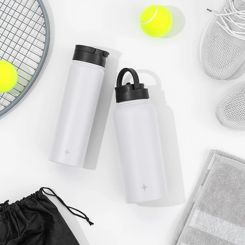 Joyjolt Insulated Water With Flip Lid & Sport Straw Lid - 32 Oz Insulated 32 Oz. Water Bottle