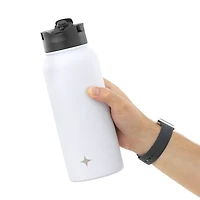 Joyjolt Insulated Water With Flip Lid & Sport Straw Lid - 32 Oz Insulated 32 Oz. Water Bottle