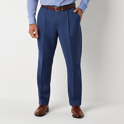 Stafford Coolmax All Season Ecomade Birdseye Signature Mens STRETCH FABRIC Classic Fit Pleated Front Suit Pant