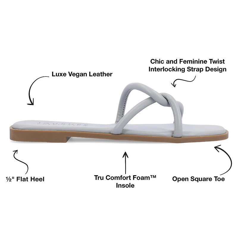 Journee Collection Womens Lauda Flat Sandals