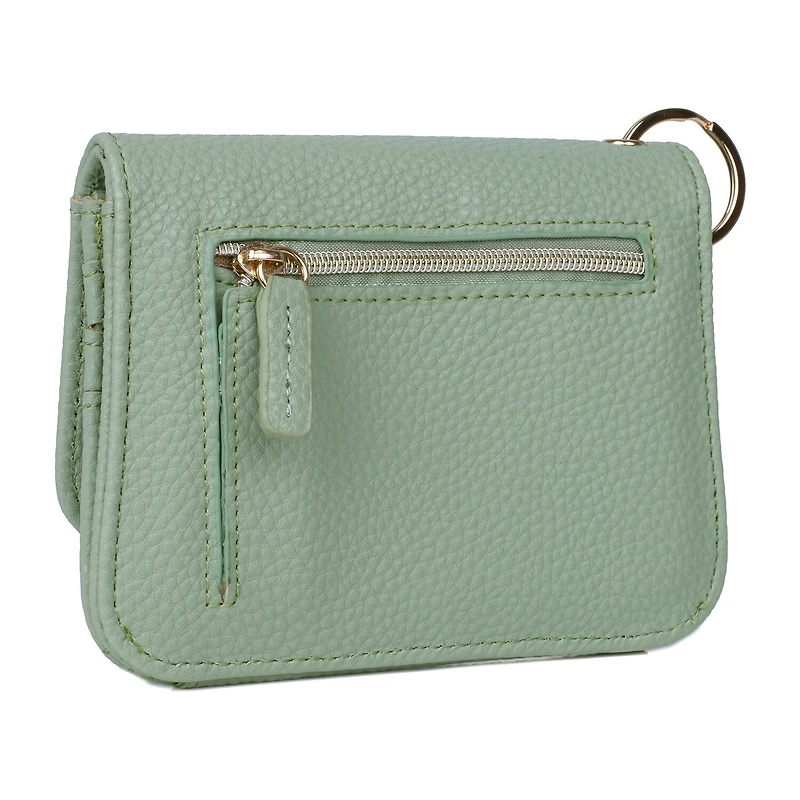 Julia Buxton Mini Flap Card Case Womens Rfid Blocking Wallet