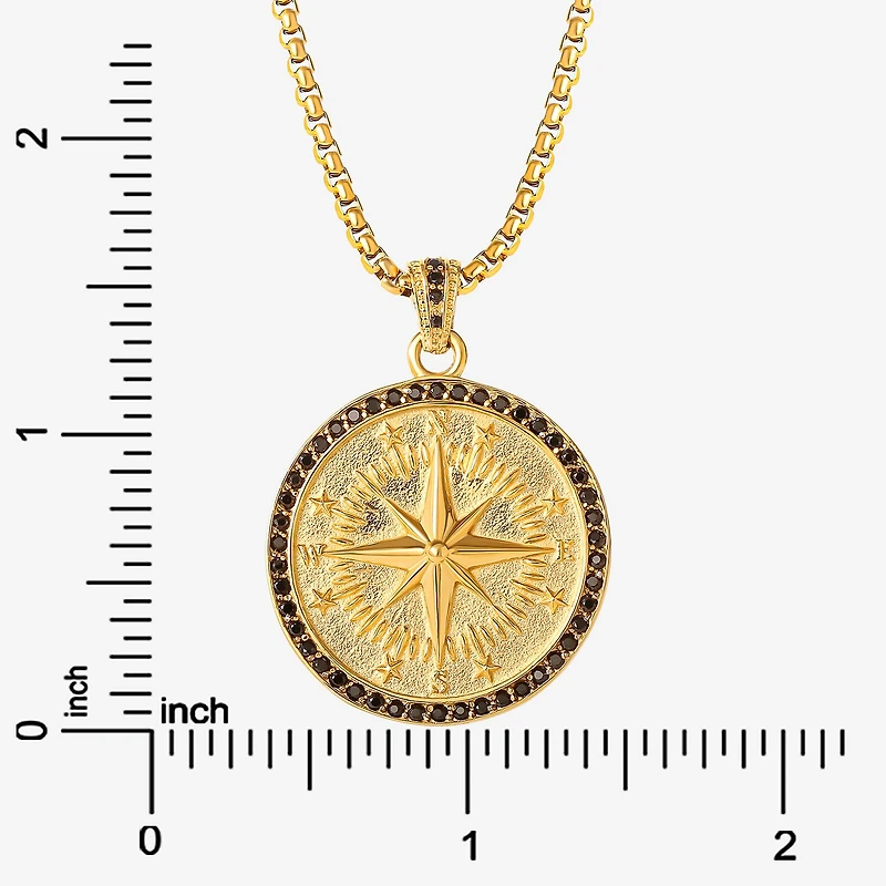 Shaquille O'Neal XLG™ Mens Lab Created Black Cubic Zirconia Stainless Steel Round 22 Inch Pendant Necklace
