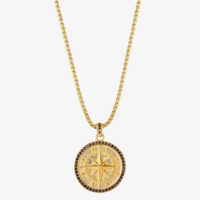 Shaquille O'Neal XLG™ Mens Lab Created Black Cubic Zirconia Stainless Steel Round 22 Inch Pendant Necklace