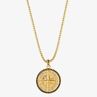 Shaquille O'Neal XLG™ Mens Lab Created Black Cubic Zirconia Stainless Steel Round 22 Inch Pendant Necklace
