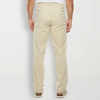 St. John's Bay Seated Chino Mens Adaptive Adjustable Features Easy-on + Easy-off Regular Fit Flat Front Pant