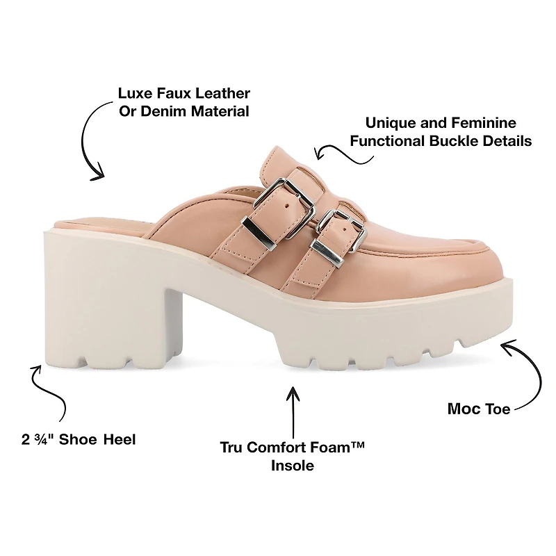Journee Collection Brydie Womens Moc Closed Toe Block Heel Pumps