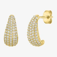 Diamond Addiction (G-H / Si2-I1) Womens 1/2 CT. T.W. Lab Grown White Diamond 10K Gold 15mm Hoop Earrings