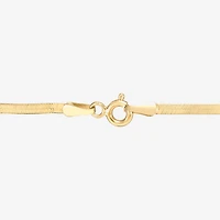 Made in Italy Womens 10K Gold 7.25 Inch Solid Herringbone Chain Bracelet