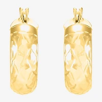 Womens 10K Gold 15mm Round Hoop Earrings