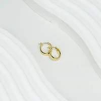 Womens 10K Gold 15mm Oval Hoop Earrings