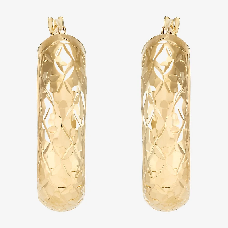 Womens 10K Gold 20mm Circle Round Hoop Earrings