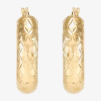 Womens 10K Gold 20mm Circle Round Hoop Earrings