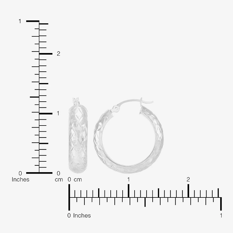 Womens 10K Gold 20mm Circle Round Hoop Earrings