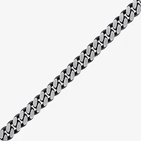Bulova Mens Stainless Steel 8 1/2 Inch Solid Curb Chain Bracelet