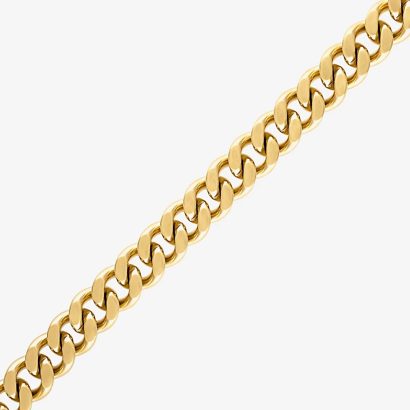 Bulova Mens Stainless Steel 8 1/2 Inch Solid Curb Chain Bracelet