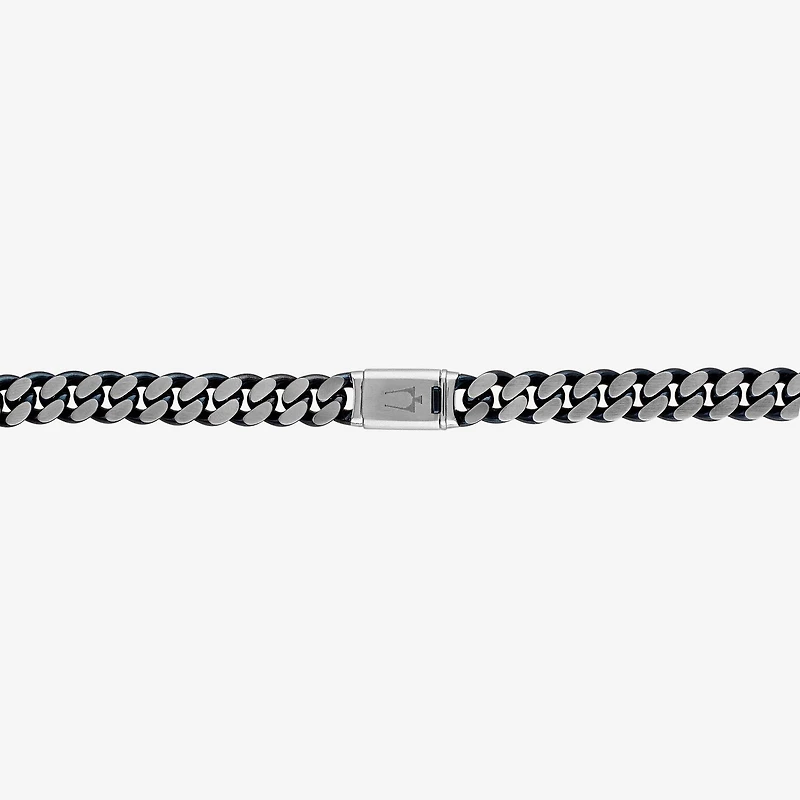 Bulova Mens Stainless Steel Inch Curb Chain Necklace