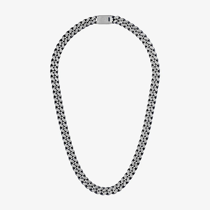 Bulova Mens Stainless Steel Inch Curb Chain Necklace