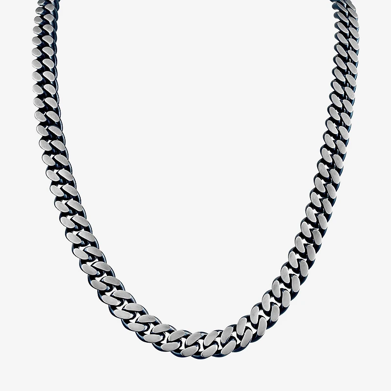 Bulova Mens Stainless Steel Inch Curb Chain Necklace