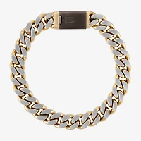 Bulova Mens Stainless Steel 8 1/2 Inch Solid Curb Chain Bracelet