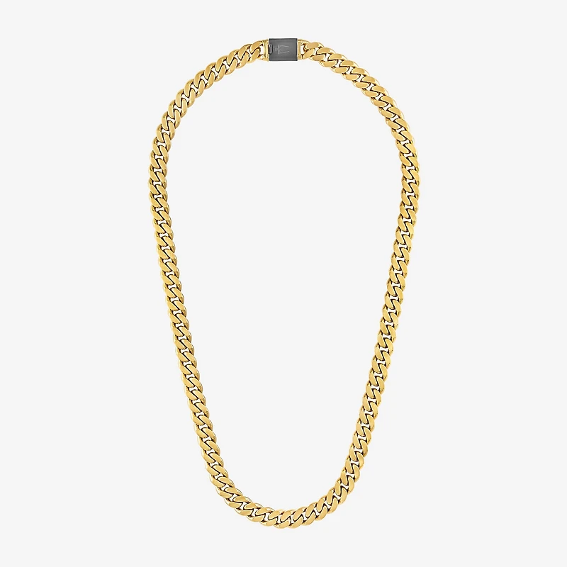 Bulova Mens Stainless Steel Inch Curb Chain Necklace