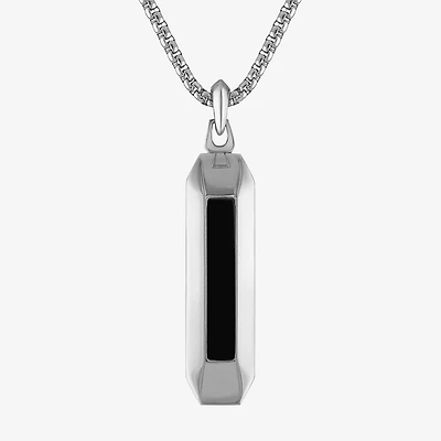 Bulova Mens Stainless Steel 24 Inch Pendant Necklace