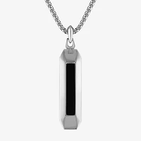 Bulova Mens Stainless Steel 24 Inch Pendant Necklace