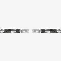Bulova Mens Sterling Silver Beaded Bracelet