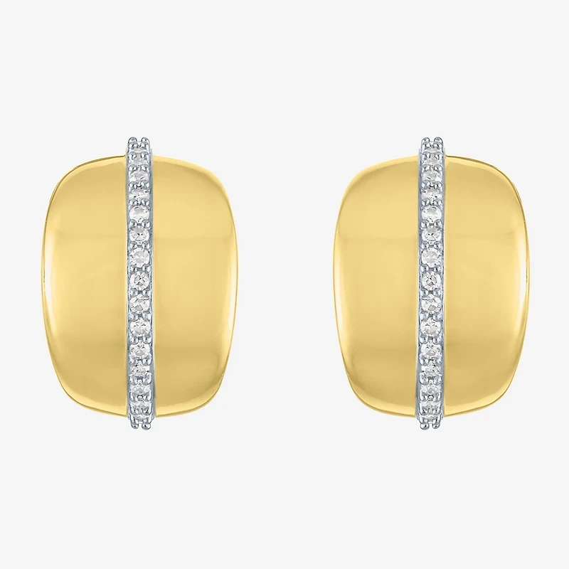 Diamond Addiction (G-H, I1-I2) Womens 1/4 CT. T.W. Lab Grown White Diamond 14K Gold Over Silver Sterling Silver 16.7mm Hoop Earrings