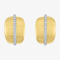 Diamond Addiction (G-H, I1-I2) Womens 1/4 CT. T.W. Lab Grown White Diamond 14K Gold Over Silver Sterling Silver 16.7mm Hoop Earrings