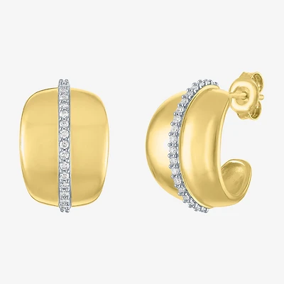 Diamond Addiction (G-H, I1-I2) Womens 1/4 CT. T.W. Lab Grown White Diamond 14K Gold Over Silver Sterling Silver 16.7mm Hoop Earrings