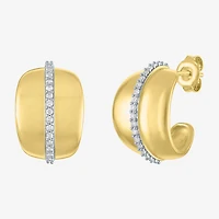 Diamond Addiction (G-H, I1-I2) Womens 1/4 CT. T.W. Lab Grown White Diamond 14K Gold Over Silver Sterling Silver 16.7mm Hoop Earrings