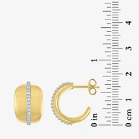 Diamond Addiction (G-H, I1-I2) Womens 1/4 CT. T.W. Lab Grown White Diamond 14K Gold Over Silver Sterling Silver 16.7mm Hoop Earrings