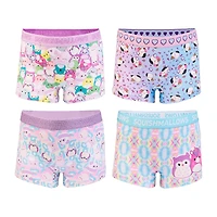 Little & Big Kid Girls Squishmallows 4 Pack Multi-Pack Boyshort Panty Gabp7700