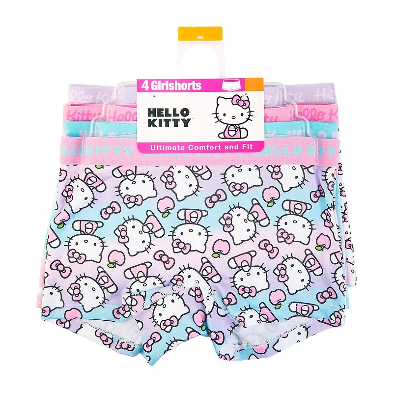 Little & Big Kid Girls Hello Kitty 4 Pack Multi-Pack Boyshort Panty Gabp4583