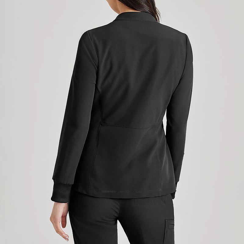 Barco Unify Buw884 Team 3- Pocket Funnel Collar Warm-Up Womens Stretch Fabric Moisture Wicking Wrinkle Resistant Scrub Jackets