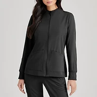 Barco Unify Buw884 Team 3- Pocket Funnel Collar Warm-Up Womens Plus Tall Stretch Fabric Moisture Wicking Wrinkle Resistant Scrub Jackets