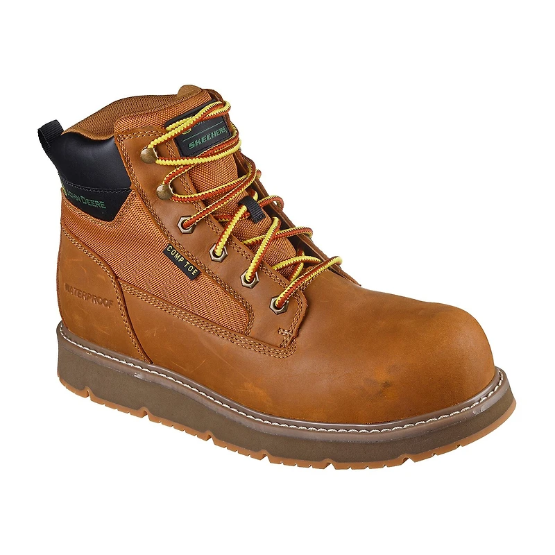 Skechers Mens John Deere Flex-Wedge Ranger Waterproof Slip Resistant Flat Heel Work Boots
