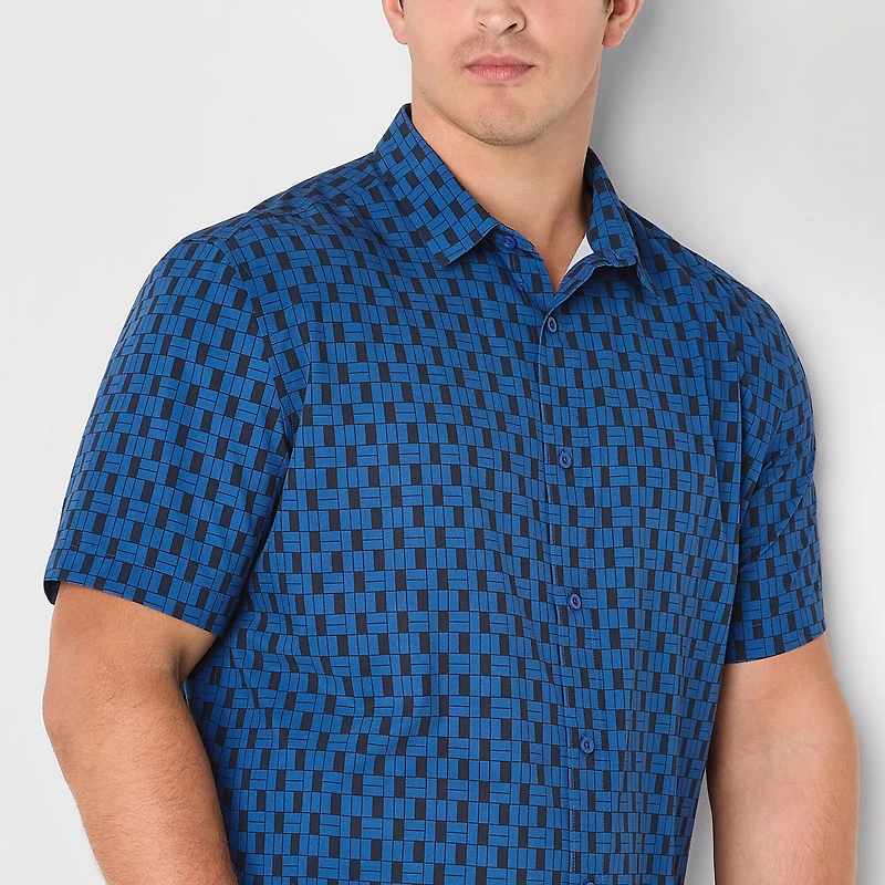 Stylus Mens Short Sleeve Classic Fit Big and Tall Button-Down Shirt