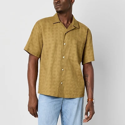 mutual weave Mens Easy-on + Easy-off Short Sleeve Adaptive Camp Shirt