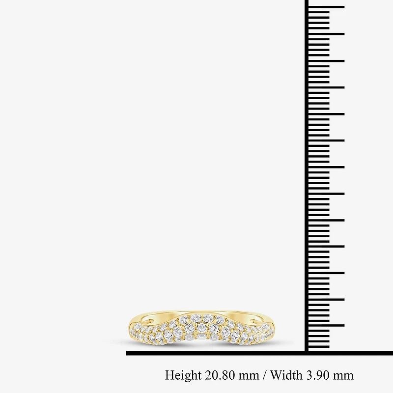 I / Si2) Womens 1/2 CT. T.W. Lab Grown White Diamond 10K Gold Round Wedding Ring Enhancer