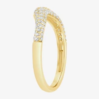 I / Si2) Womens 1/2 CT. T.W. Lab Grown White Diamond 10K Gold Round Wedding Ring Enhancer