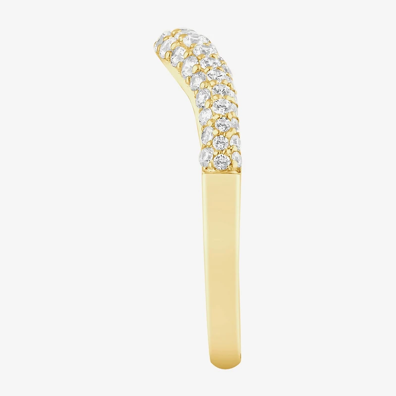I / Si2) Womens 1/2 CT. T.W. Lab Grown White Diamond 10K Gold Round Wedding Ring Enhancer