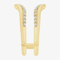 (I / Si2) Womens 1/2 CT. T.W. Lab Grown White Diamond 10K Gold Round Wedding Ring Guard