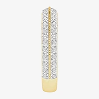 (I / Si2) Womens 3MM 1 CT. T.W. Lab Grown White Diamond 10K Gold Round Wedding Band