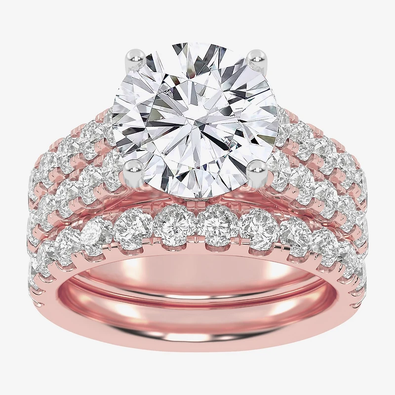 Signature By Modern Bride (H-I / Si1-Si2) Womens 5 CT. T.W. Lab Grown White Diamond 14K Gold Round Bridal Set